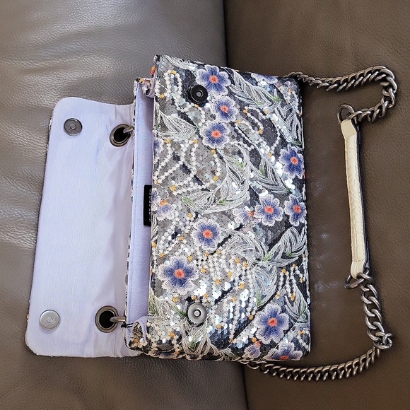 Kurt Geiger kensington embroidered sequin handbag with chain strap - Picture 7 of 13